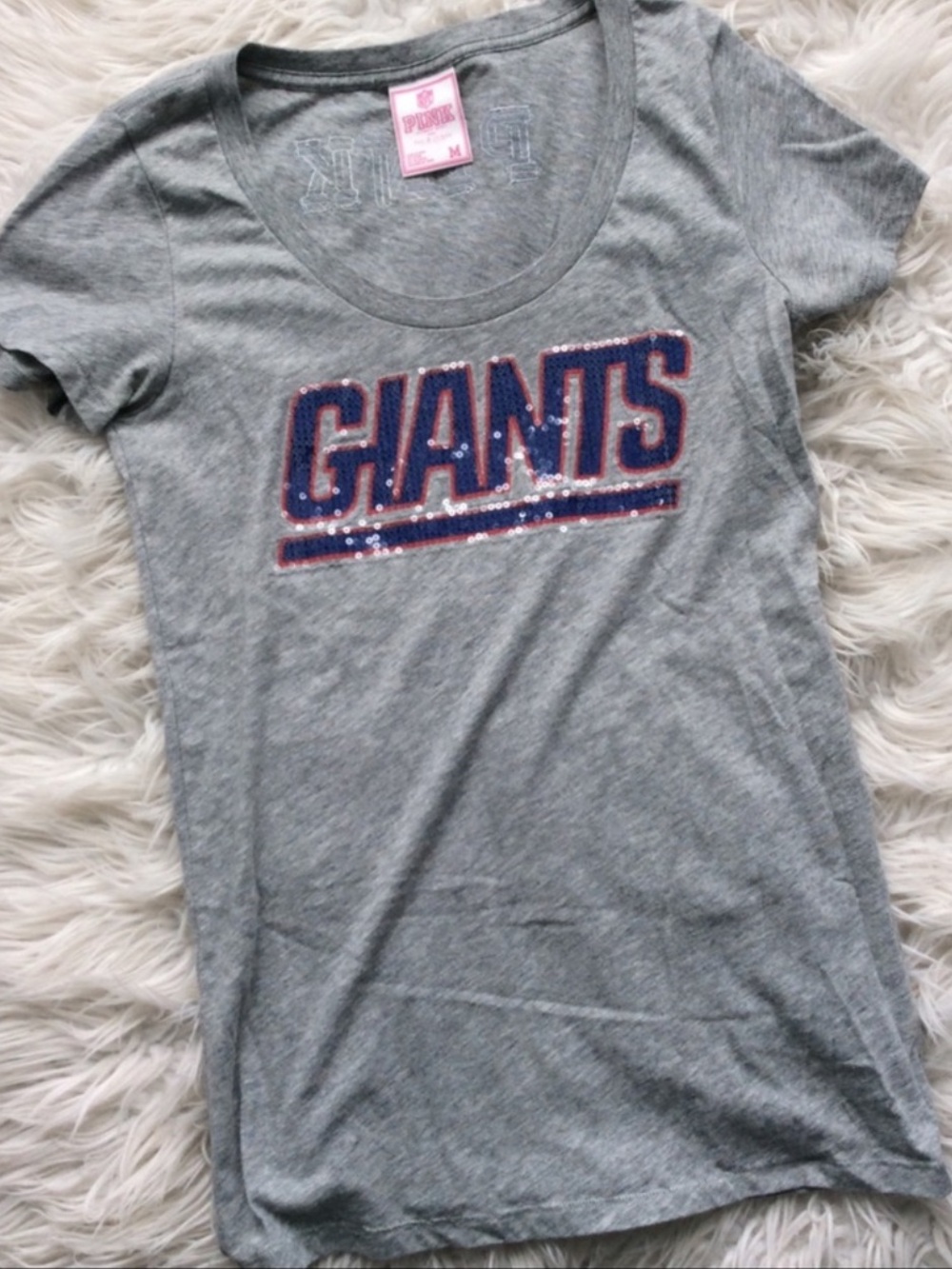 NWOT VS Pink NFL NY Giants Sequin Tee